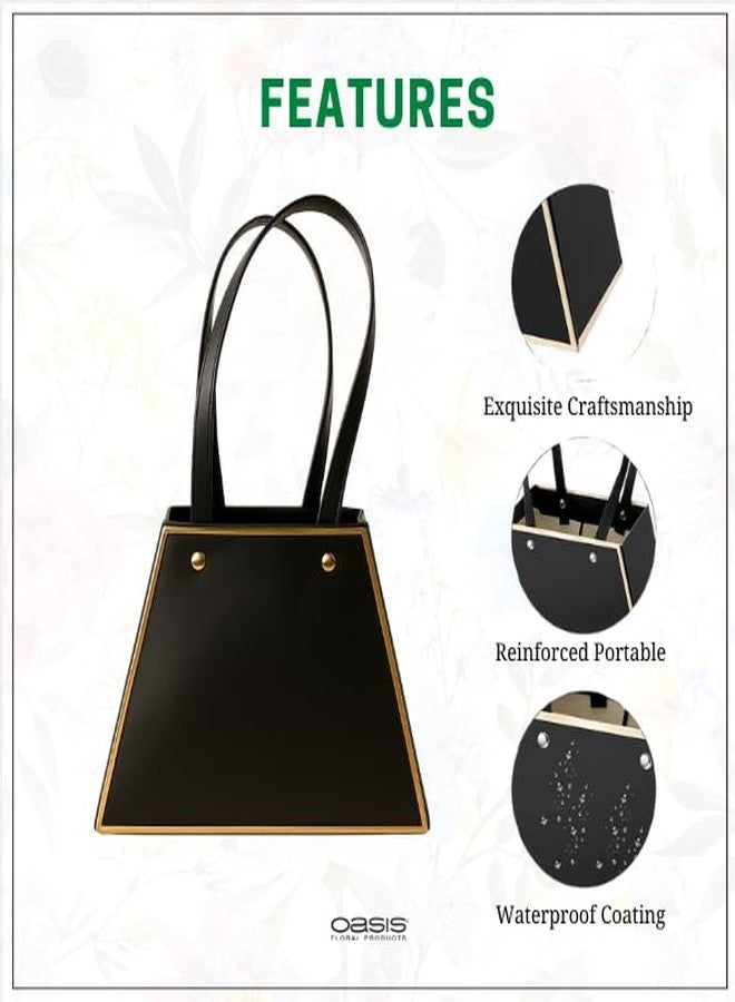 اويسيس مجموعة أواسيس من 10 أكياس هدايا باقات زهور بمقابض | أكياس هدايا عيد الحب لها وله | أكياس هدايا لحفلات الزفاف، وأعياد الميلاد، وحفلات توديع العزوبية، وحفلات استقبال المولود | 13×13×10 سم | ذهبي وأسود - Image 4